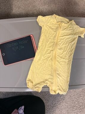 Little Sleepies Soft Yellow Zippered Shorty